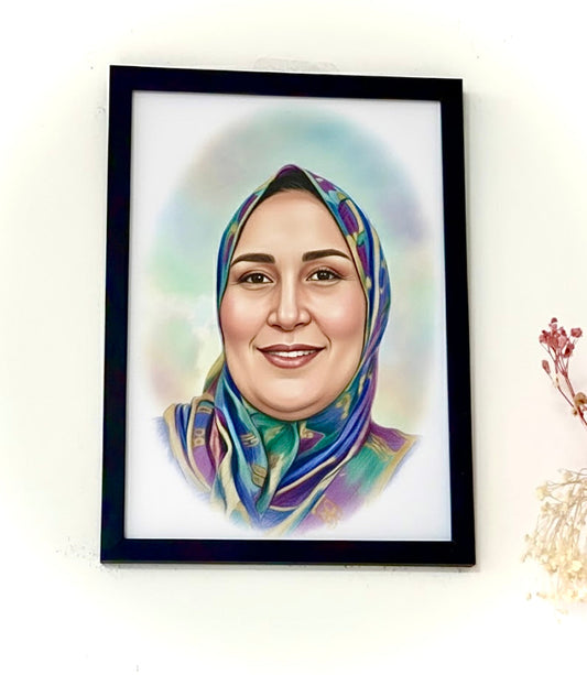 لوحة فنية بورتريه بالألوان